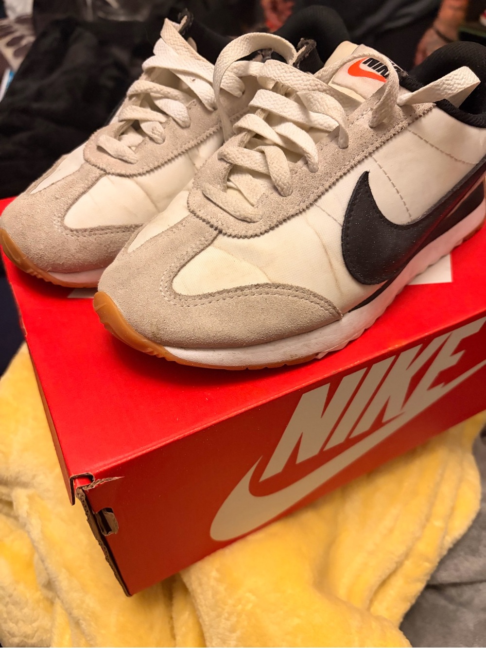 Nike Beige, Black & Gum Retro Runner Sneakers
